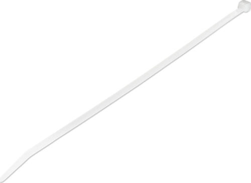 StarTech.com 25 cm Kabelbinder - 4 mm breit, 68 mm Bündeldurchmesser, 22 kg Zugfestigkeit, selbstsichernde Nylon-Kabelbinder mit gebogener Spitze, 94V-2/UL geprüft, weiß, 1000 Stück