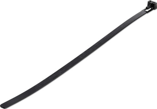StarTech.com Kabelbinder - 254x7 mm, wiederverwendbar, lösbare Nylonbinder, 22 kg Zugfestigkeit, Innen- und Außenbereich, 94V-2/UL, schwarz, 100 Stück