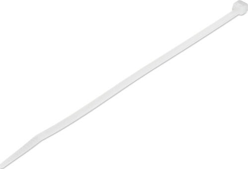 StarTech.com Kabelbinder - 203x4 mm, 22 kg Zugfestigkeit, selbstsichernde Nylon-Kabelbinder mit gebogener Spitze, 94V-2/UL, weiß, 100 Stück