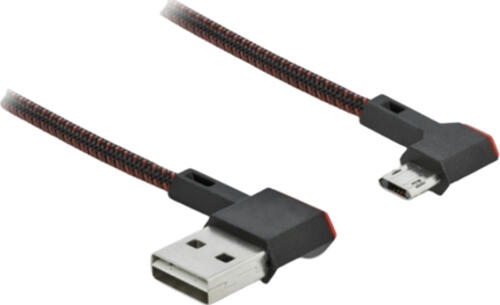 DeLOCK USB2.0-Kabel A-TypC: 1m, schwarz/rot USB Kabel USB A Micro-USB B