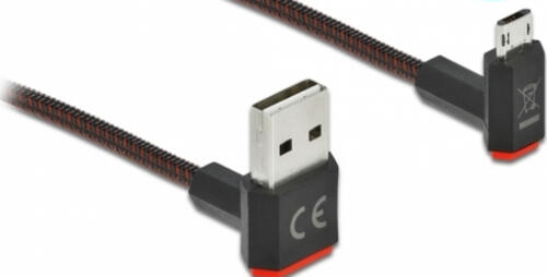 DeLOCK EASY-USB 2.0 Kabel Typ-A Stecker zu EASY-USB Typ Micro-B Stecker gewinkelt oben / unten 0,2 m schwarz