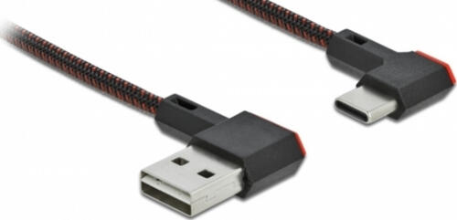 DeLOCK EASY-USB 2.0 Kabel Typ-A Stecker zu USB Type-C Stecker gewinkelt links / rechts 0,2 m schwarz