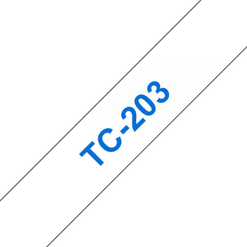 Brother TC-203 Etiketten erstellendes Band Blau auf weiss