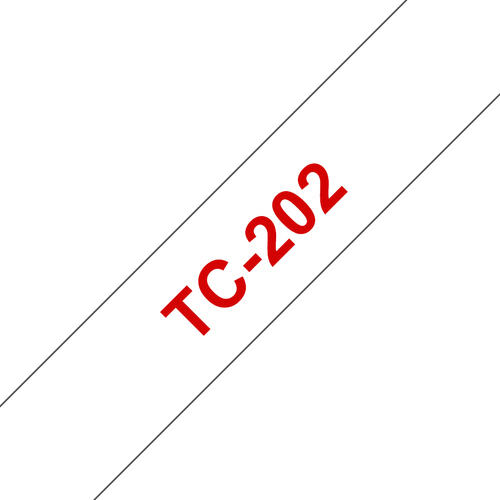 Brother TC-202 Etiketten erstellendes Band Rot aud Weiss