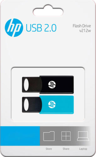 HP v212w USB-Stick 64 GB USB Typ-A 2.0 Schwarz, Blau