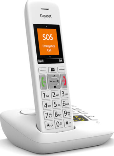 Gigaset E390A DECT-Telefon Anrufer-Identifikation Weiß