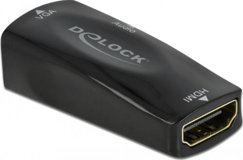 DeLOCK 66560 Kabeladapter HDMI Type A (Standard) VGA (D-Sub) Schwarz