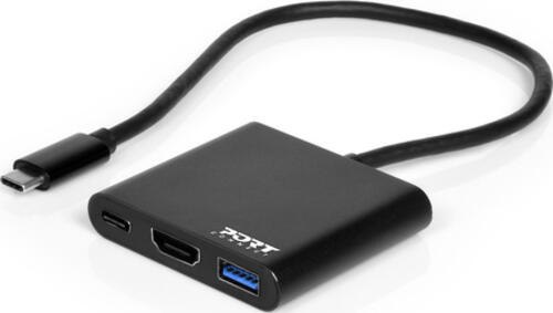 Port Designs 900140 laptop-dockingstation & portreplikator Kabelgebunden USB 3.2 Gen 1 (3.1 Gen 1) Type-C Schwarz