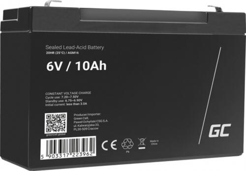Green Cell AGM16 USV-Batterie Plombierte Bleisäure (VRLA) 6 V 10 Ah