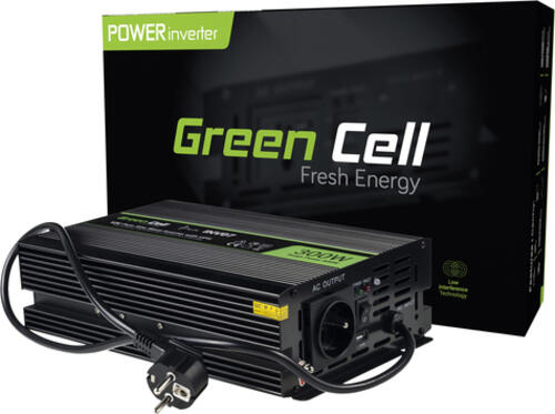 Green Cell INV07 Netzteil & Spannungsumwandler Auto 300 W Schwarz