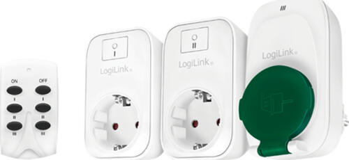 LogiLink EC0009 Netzstecker-Adapter Typ F Grün, Weiß