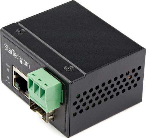 StarTech.com Industrial Media Converter - 100 Mbit/s Medienkonverter LWL Kupfer - Singlemode-/Multimode Glasfaser auf Kupfer Netzwerk - 12-56 V DC - IP-30/-40&deg;C bis 75&deg;C
