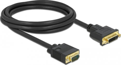 DeLOCK 86757 Videokabel-Adapter 2 m DVI-A VGA (D-Sub) Schwarz