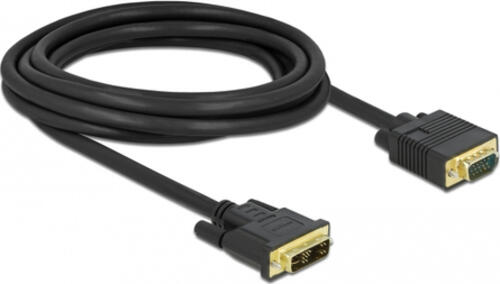 DeLOCK 86750 Videokabel-Adapter 3 m DVI VGA (D-Sub) Schwarz
