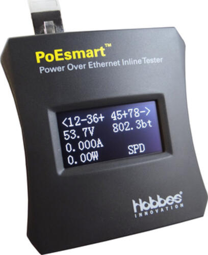 HOBBES 256320 Netzwerkkabel-Tester PoE-Tester Schwarz