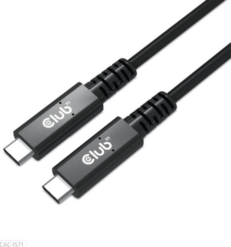 CLUB3D USB4 Type-C Gen3x2 Bi-Directional Cable 40Gbps 8K60Hz 100W PowerDelivery M-M 0.8m - 2.62ft