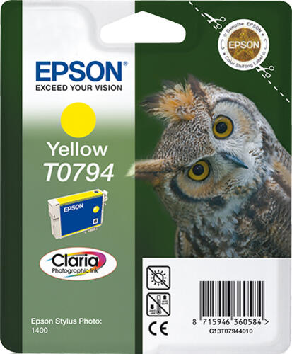 Epson Singlepack Yellow T0794 Claria Photographic Ink Tintenpatrone