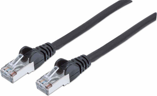 Intellinet Netzwerkkabel mit Cat6a-Stecker und Cat7-Rohkabel, S/FTP, 100% Kupfer, LS0H, 7,5 m, schwarz