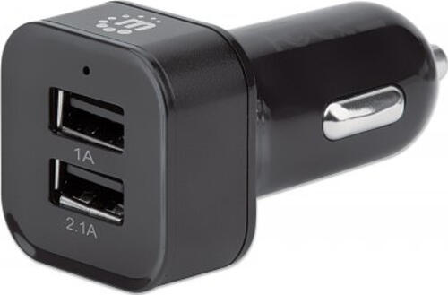 Manhattan Kfz-Ladegerät mit 2 USB-Ports und Ladekabel