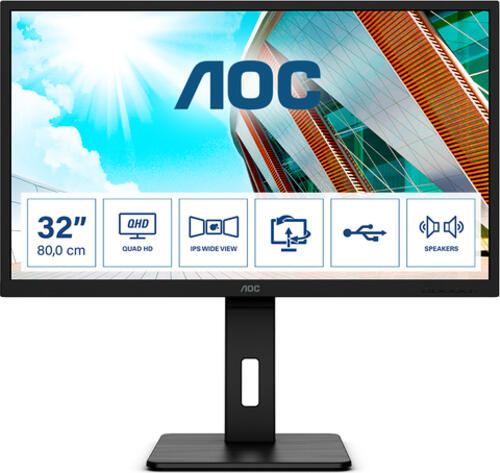 AOC P2 Q32P2 Computerbildschirm 80 cm &lpar;31&period;5&rpar; 2560 x 1440 Pixel 2K Ultra HD LED Schwarz