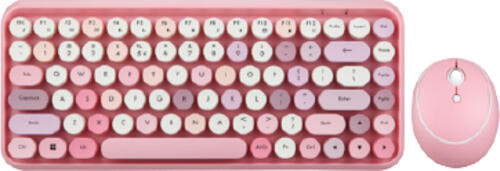 Perixx 11673 Tastatur Maus enthalten RF Wireless QWERTY UK Englisch, US Englisch Pink, Weiß