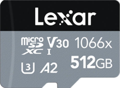 512 GB Lexar Professional 1066x Silver Series microSDXC Kit Speicherkarte, lesen: 160MB/s, schreiben: 70MB/s