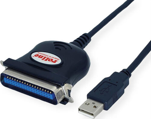 ROLINE 12.02.1092 Kabeladapter IEEE 1284 USB-A Schwarz