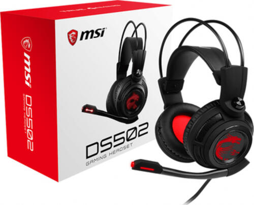 MSI DS502 GAMING HEADSET Kopfhörer & Headset Kabelgebunden Kopfband Schwarz, Rot