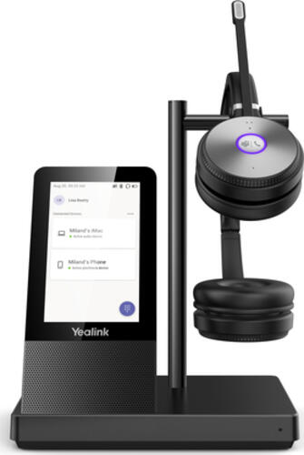 Yealink WH66 Dual Teams Persönliches Audio-Konferenzsystem Kabellos Kopfband Büro/Callcenter USB Typ-A Bluetooth Ladestation Schwarz