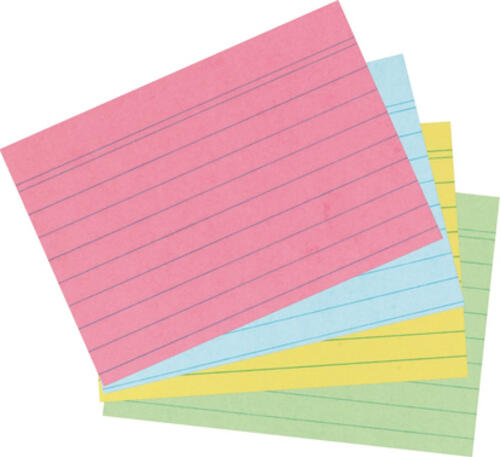 Herlitz 10836245 Karteikarte Blau, Grün, Pink, Gelb 200 Stück(e)