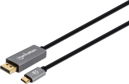 Manhattan 354844 Videokabel-Adapter 2 m USB Typ-C DisplayPort Schwarz, Silber