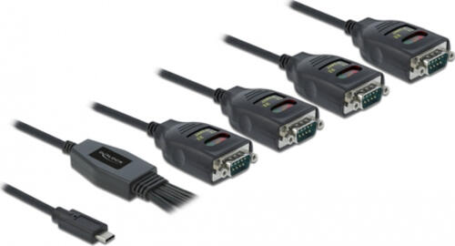 DeLOCK 90495 Serien-Kabel Schwarz 0,63 m USB Typ-C RS-232 DB9