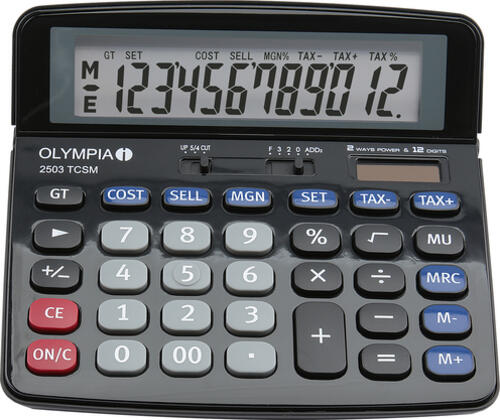 Olympia 2503 Taschenrechner Desktop Finanzrechner Schwarz, Blau, Grau