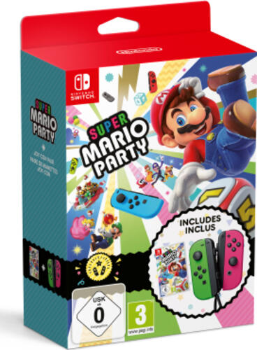 Nintendo Super Mario Party + Joy Con Pair Bundle Green, Red Bluetooth Gamepad Analogue / Digital Nintendo Switch