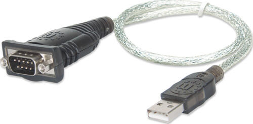 Manhattan USB auf Seriell-Konverter, Zum Anschluss eines seriellen Geräts an einen USB-Port, Prolific PL-2303RA-Chipsatz, 0,45 m, Blister-Verpackung