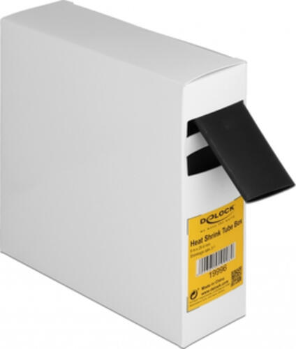 DeLOCK Schrumpfschlauch Box, mit Innenkleber, Schrumpfungsrate 3:1, 5 m x 25,4 mm schwarz