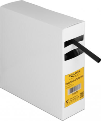 DeLOCK Schrumpfschlauch Box, mit Innenkleber, Schrumpfungsrate 3:1, 5 m x 6,4 mm schwarz