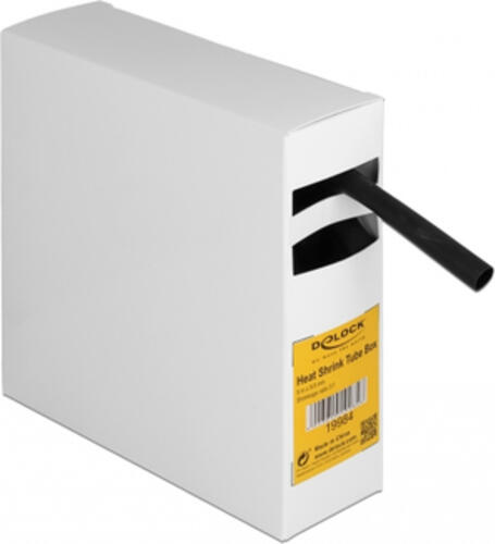 DeLOCK Schrumpfschlauch Box, mit Innenkleber, Schrumpfungsrate 3:1, 5 m x 9,5 mm schwarz