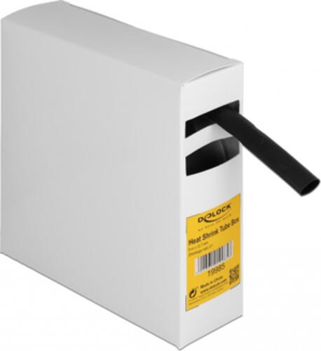 DeLOCK Schrumpfschlauch Box, mit Innenkleber, Schrumpfungsrate 3:1, 5 m x 12,7 mm schwarz