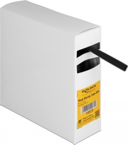 DeLOCK Schrumpfschlauch Box, mit Innenkleber, Schrumpfungsrate 3:1, 5 m x 7,9 mm schwarz