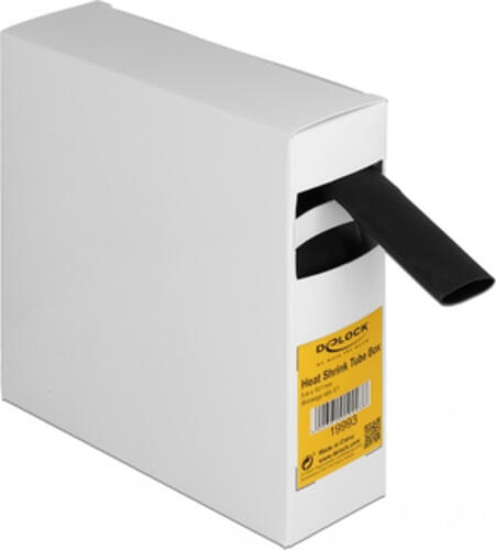 DeLOCK Schrumpfschlauch Box, mit Innenkleber, Schrumpfungsrate 3:1, 5 m x 19,1 mm schwarz