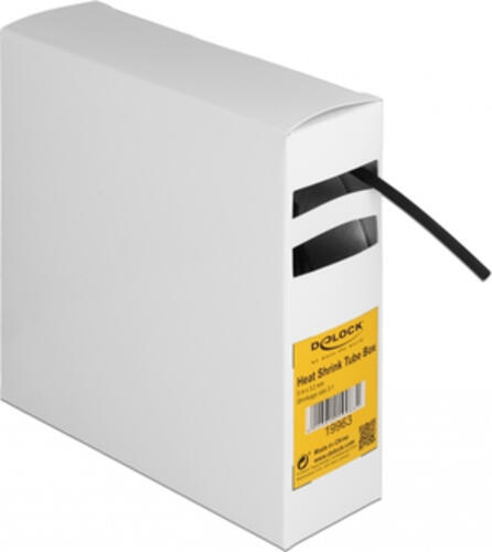 DeLOCK Schrumpfschlauch Box, mit Innenkleber, Schrumpfungsrate 3:1, 5 m x 3,2 mm schwarz