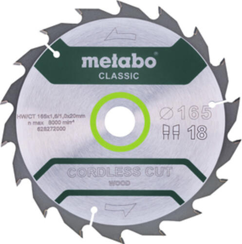Metabo CordlessCutClassic 165x20 18 WZ 20
