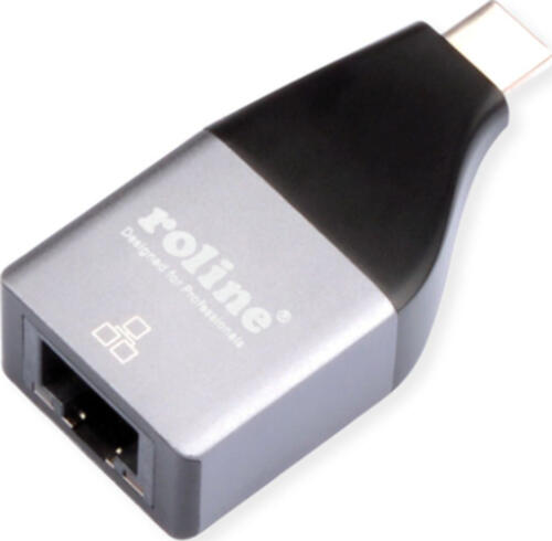 ROLINE 12.02.1110 Kabeladapter USB Type C RJ-45 Silber