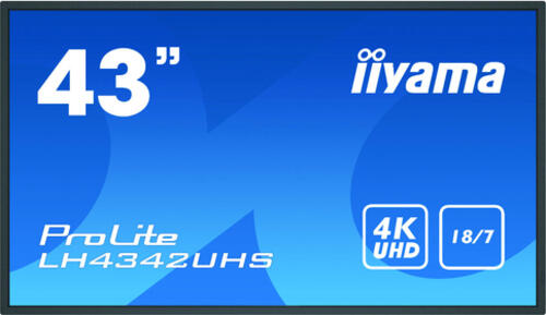 iiyama LH4342UHS-B3 Signage-Display Digital Signage Flachbildschirm 108 cm (42.5) IPS 500 cd/m 4K Ultra HD Schwarz Eingebauter Prozessor Android 8.0 18/7