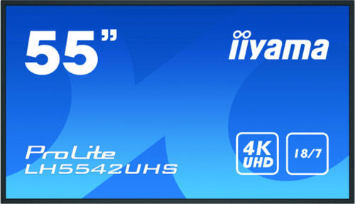 iiyama LH5542UHS-B3 Signage-Display Digital Signage Flachbildschirm 138,7 cm (54.6) IPS 500 cd/m 4K Ultra HD Schwarz Eingebauter Prozessor Android 8.0 18/7