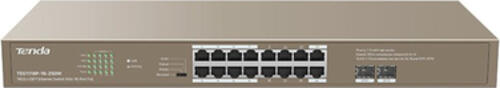 Tenda TEG1118P-16-250W Netzwerk-Switch Unmanaged Gigabit Ethernet (10/100/1000) Power over Ethernet (PoE) 1U Braun