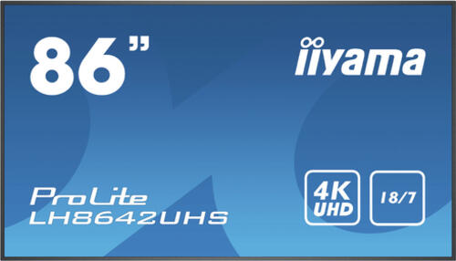 iiyama LH8642UHS-B3 Signage-Display Digital Signage Flachbildschirm 2,17 m (85.6) IPS 500 cd/m 4K Ultra HD Schwarz Eingebauter Prozessor Android 8.0 18/7