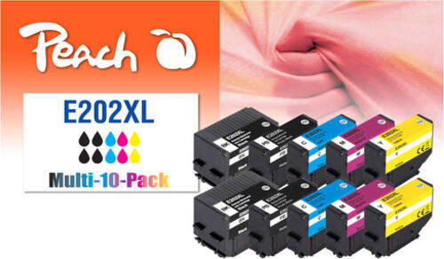 Peach PI200-871 Druckerpatrone 10 Stück(e) Kompatibel Hohe (XL-) Ausbeute Schwarz, Cyan, Magenta, Gelb