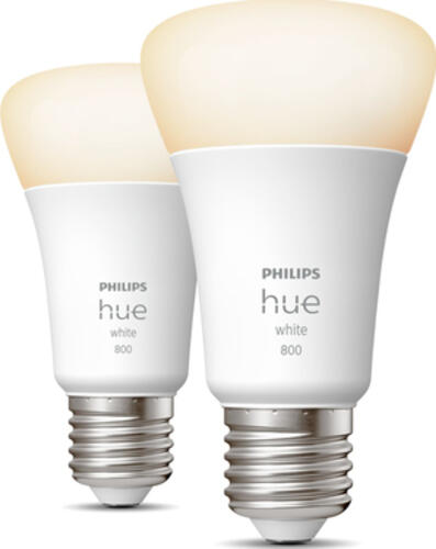 Philips Hue White E27 - Smarte Lampe A60 Doppelpack - 800